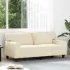 Image de vidaXL Canapé à 2 places Crème 140 cm Similicuir