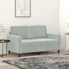 Image de vidaXL Canapé à 2 places Gris clair 120 cm Velours