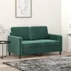 Image de vidaXL Canapé à 2 places Vert foncé 120 cm Velours