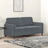 Image de vidaXL Canapé à 2 places Gris foncé 140 cm Velours