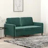 Image de vidaXL Canapé à 2 places Vert foncé 140 cm Velours