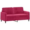 Image de vidaXL Canapé à 2 places Rouge bordeaux 140 cm Velours