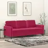 Image de vidaXL Canapé à 3 places Rouge bordeaux 180 cm Velours