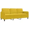 Image de vidaXL Canapé à 3 places Jaune 180 cm Velours