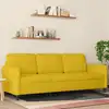 Image de vidaXL Canapé à 3 places Jaune 180 cm Velours