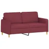 Image de vidaXL Canapé à 2 Places, Causeuse avec Accoudoirs, Siège avec Dossier Rembourré, Meuble de Salon Salle de Séjour, Moderne, Rouge Bordeaux Tissu