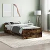 Image de vidaXL Cadre de lit sans matelas chêne fumé 90x190cm bois d'ingénierie