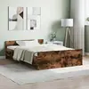 Image de vidaXL Cadre de lit sans matelas chêne fumé 120x200 cm