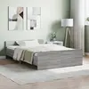 Image de vidaXL Cadre de lit sans matelas sonoma gris 120x200 cm