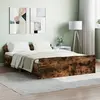 Image de vidaXL Cadre de lit sans matelas chêne fumé 135x190 cm