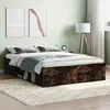 Image de vidaXL Cadre de lit sans matelas chêne fumé 135x190 cm