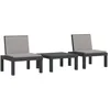 Image de vidaXL Salon de jardin 3 pcs avec coussins anthracite PP