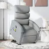 Image de vidaXL Fauteuil de massage inclinable Gris clair Tissu