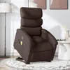 Image de vidaXL Fauteuil inclinable de massage Marron foncé Tissu