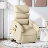 Image de vidaXL Fauteuil inclinable de massage Crème Tissu