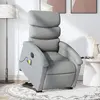 Image de vidaXL Fauteuil inclinable de massage électrique Gris clair Tissu