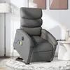 Image de vidaXL Fauteuil inclinable de massage électrique Gris foncé Tissu