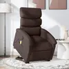 Image de vidaXL Fauteuil inclinable de massage électrique Marron foncé Tissu