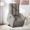 Image de vidaXL Fauteuil inclinable de massage électrique Taupe Tissu