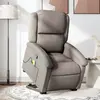Image de vidaXL Fauteuil inclinable de massage Taupe Tissu