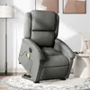 Image de vidaXL Fauteuil inclinable de massage électrique Gris foncé Tissu