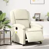 Image de vidaXL Fauteuil de massage inclinable électrique crème similicuir