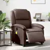 Image de vidaXL Fauteuil de massage inclinable électrique marron similicuir