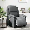 Image de vidaXL Fauteuil de massage inclinable électrique gris similicuir