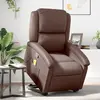 Image de vidaXL Fauteuil inclinable de massage Marron Similicuir