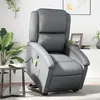 Image de vidaXL Fauteuil inclinable de massage Gris Similicuir