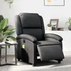 Image de vidaXL Fauteuil de massage inclinable électrique noir cuir véritable