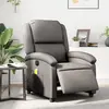Image de vidaXL Fauteuil de massage inclinable électrique gris cuir véritable