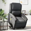 Image de vidaXL Fauteuil inclinable de massage noir cuir véritable