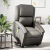 Image de vidaXL Fauteuil inclinable de massage gris cuir véritable