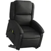 Image de vidaXL Fauteuil inclinable de massage électrique noir cuir véritable