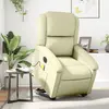 Image de vidaXL Fauteuil inclinable de massage électrique crème cuir véritable