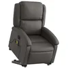 Image de vidaXL Fauteuil inclinable de massage électrique gris cuir véritable
