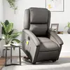 Image de vidaXL Fauteuil inclinable de massage électrique gris cuir véritable