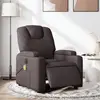 Image de vidaXL Fauteuil de massage inclinable électrique Marron foncé Tissu