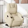 Image de vidaXL Fauteuil inclinable Crème Tissu