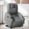 Image de vidaXL Fauteuil de massage inclinable Gris foncé Tissu