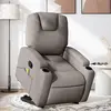 Image de vidaXL Fauteuil inclinable de massage Taupe Tissu