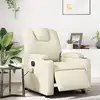 Image de vidaXL Fauteuil de massage inclinable électrique crème similicuir