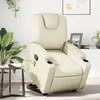 Image de vidaXL Fauteuil inclinable de massage Crème Similicuir