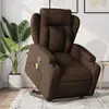 Image de vidaXL Fauteuil de massage inclinable Marron Tissu