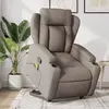 Image de vidaXL Fauteuil inclinable de massage Taupe Tissu