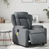 Image de vidaXL Fauteuil de massage inclinable électrique gris similicuir