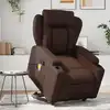 Image de vidaXL Fauteuil inclinable de massage Marron Similicuir