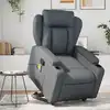 Image de vidaXL Fauteuil inclinable de massage Gris Similicuir