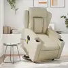 Image de vidaXL Fauteuil inclinable de massage électrique crème similicuir